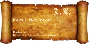 Kerti Márton névjegykártya