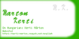 marton kerti business card